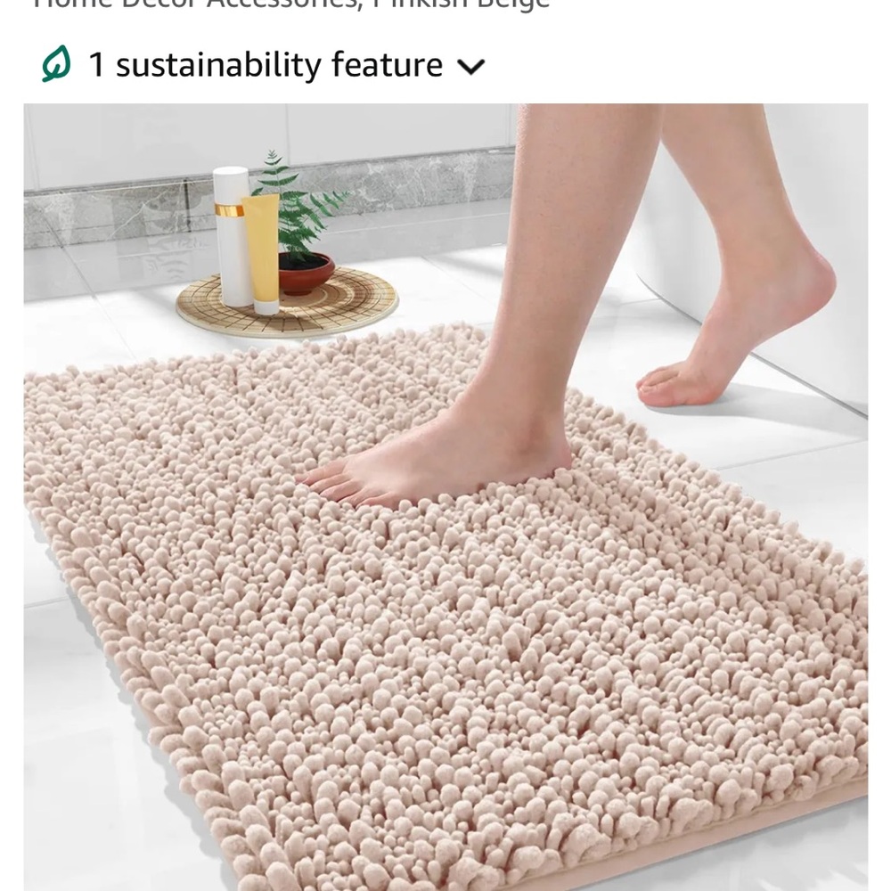 2 NEW Yimobra Pinkish Beige New Bath Mats size 24”x17”